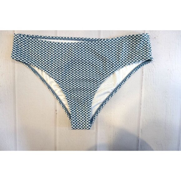 Cupshe Blue/White Gingham Bikini Bottoms - Size L, NWOT - Picture 3 of 5